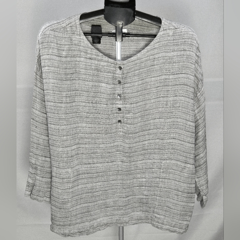 J. Jill 100% Linen Heathered Quiet Luxury Preppy Tunic, XL